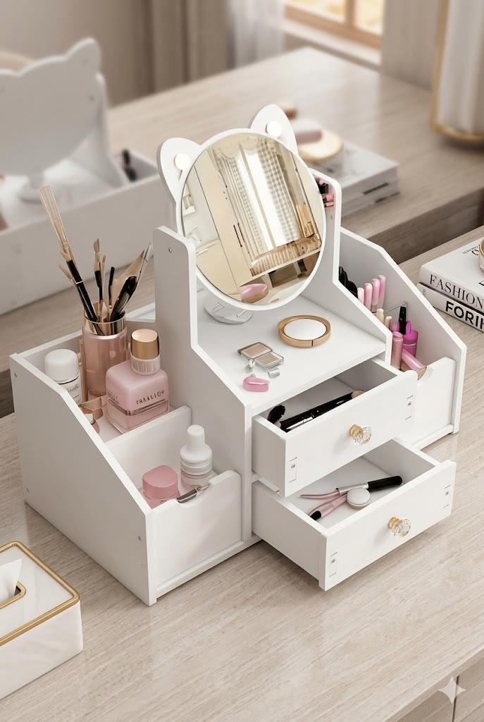 Mini Cadre de Rangement avec Miroir Intégré