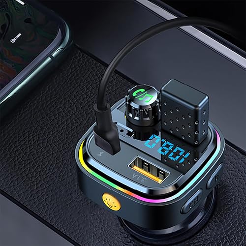 Transmetteur FM Bluetooth pour Voiture avec Charge Rapide USB – Kit Mains Libres & Lecteur MP3