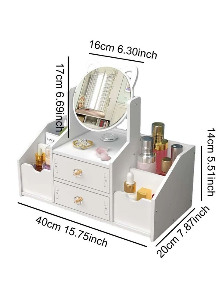 Mini Cadre de Rangement avec Miroir Intégré
