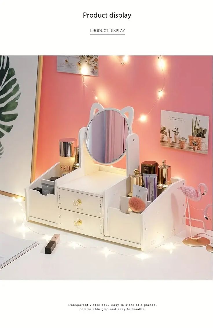 Mini Cadre de Rangement avec Miroir Intégré