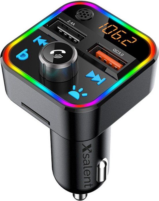 Transmetteur FM Bluetooth pour Voiture avec Charge Rapide USB – Kit Mains Libres & Lecteur MP3