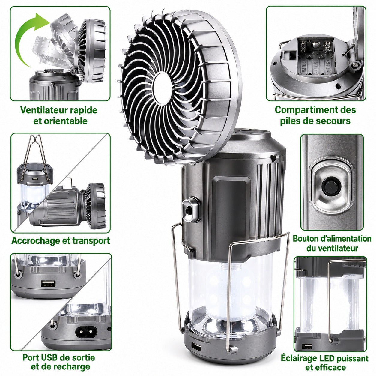 🔦 LAMPE 4 EN 1 - CAMPING • URGENCE • ÉLECTRICITÉ
