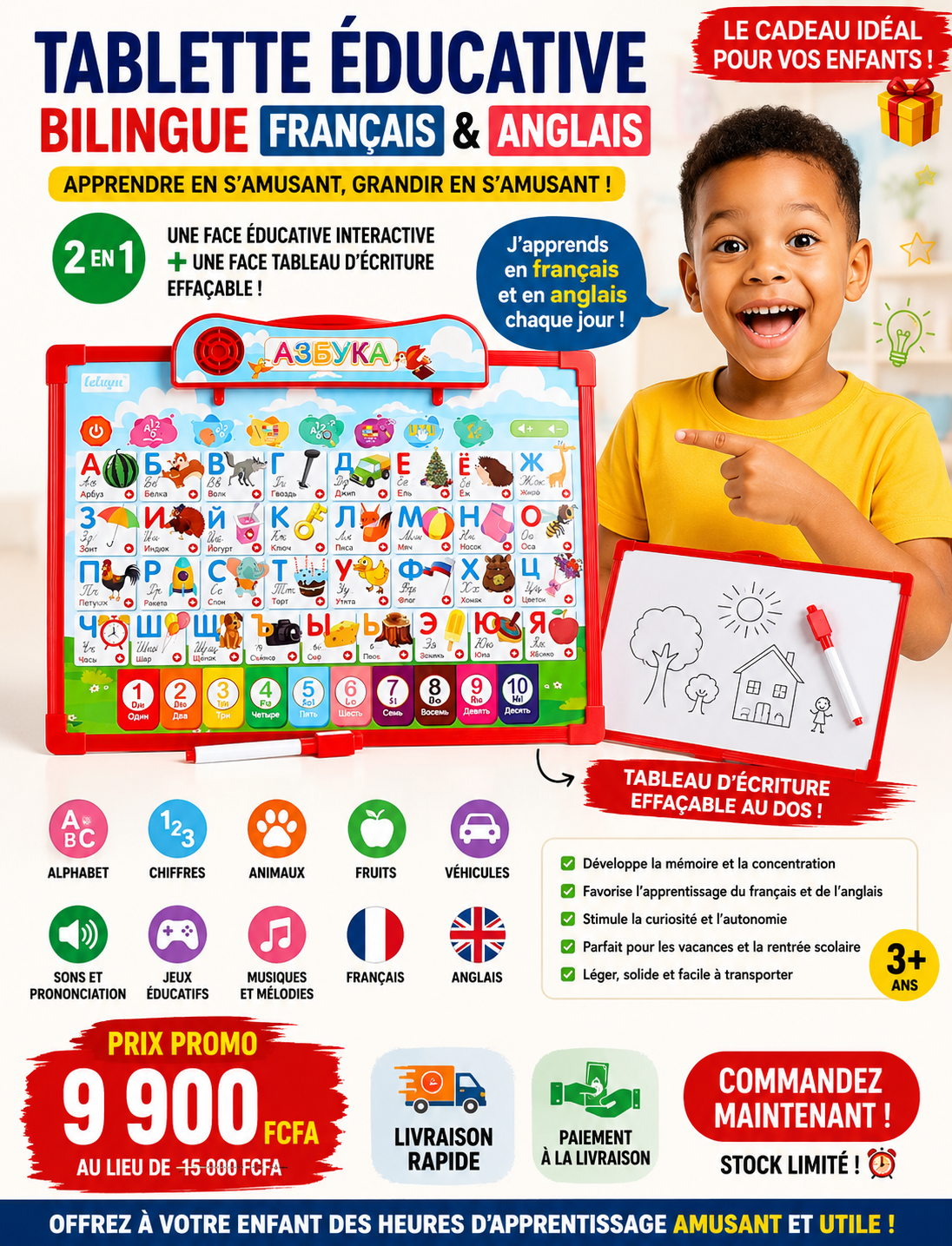 Tablette Éducative Bilingue Français & Anglais