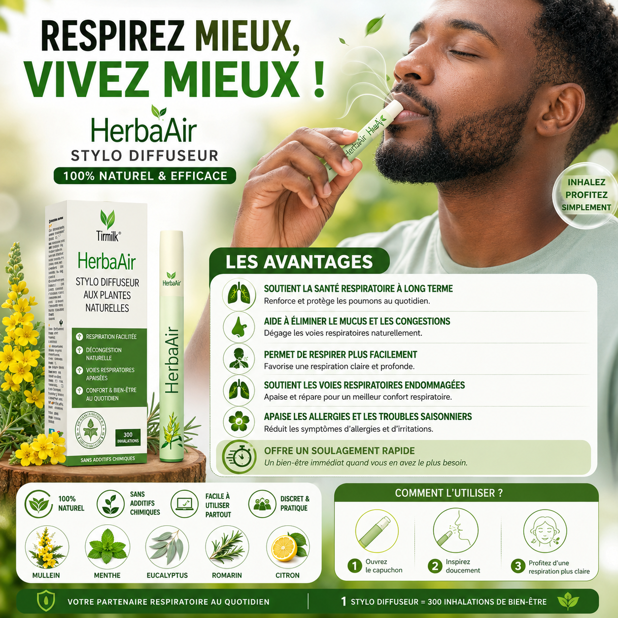 Stylo diffuseur d'herbes de molène