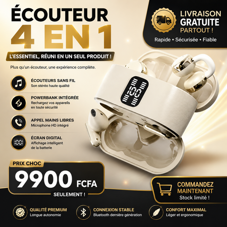 🔥🎧 ÉCOUTEUR 4 EN 1 — LA NOUVELLE GÉNÉRATION EST LÀ ! 🎧🔥