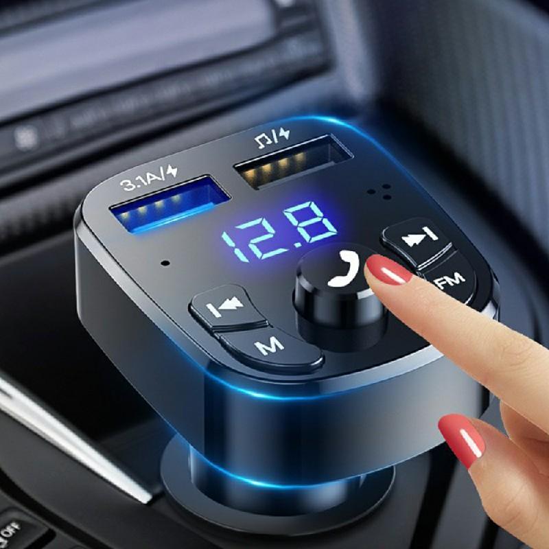 Transmetteur FM Bluetooth pour Voiture avec Charge Rapide USB – Kit Mains Libres & Lecteur MP3