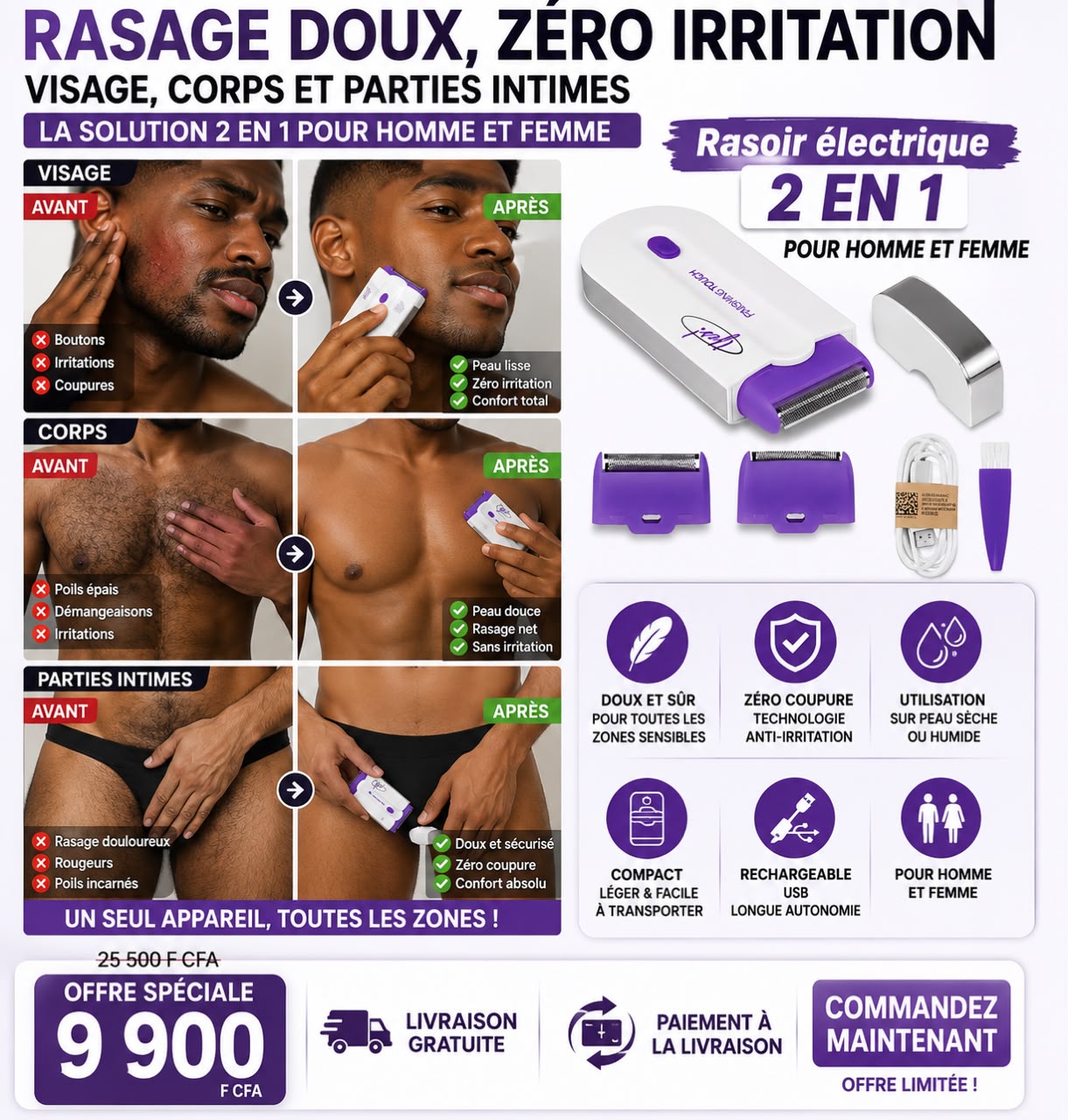 Rasoir Épilateur Sans Fil Finishing Touch – Fini les Coupures